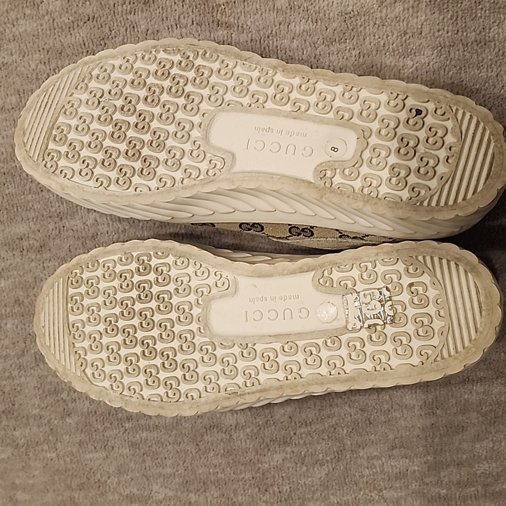 Gucci Tan and White Men Minimalist Sneakers - Picture 3 of 4